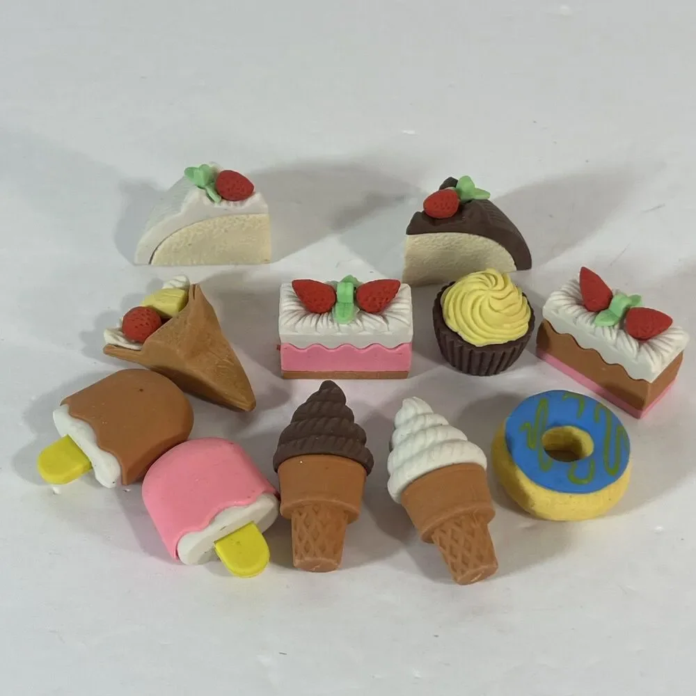 Food Erasers Rubber Toy Set Bakery 11  Pieces set Collectibles